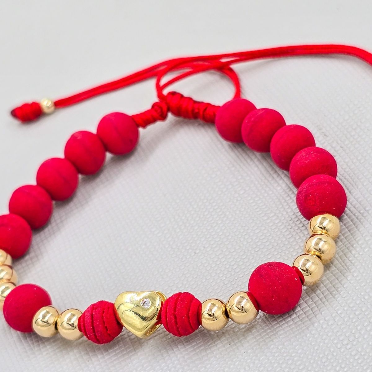 GENERICO - brazalete con herraje de corazón oro laminado 18k