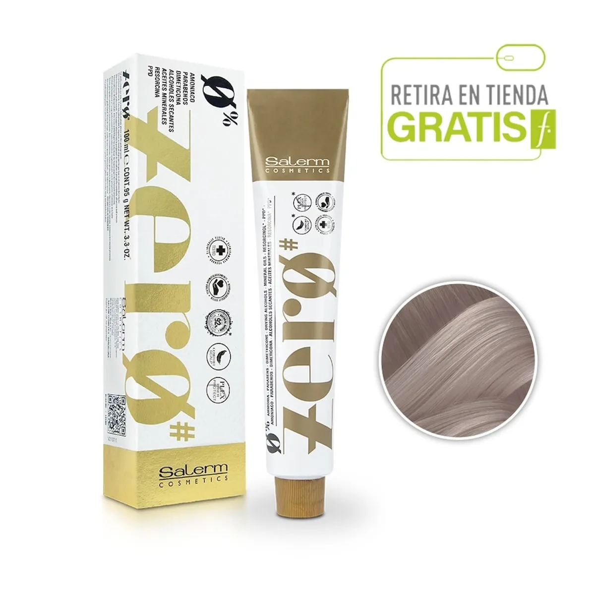 SALERM - SALERM Tintura Zero Sin Amoniaco 9,12 Rubio extra claro perlado