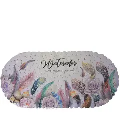 CARIBEE - Alfombra Antideslizante Goma Piso De Ducha Tina Baño Plumas