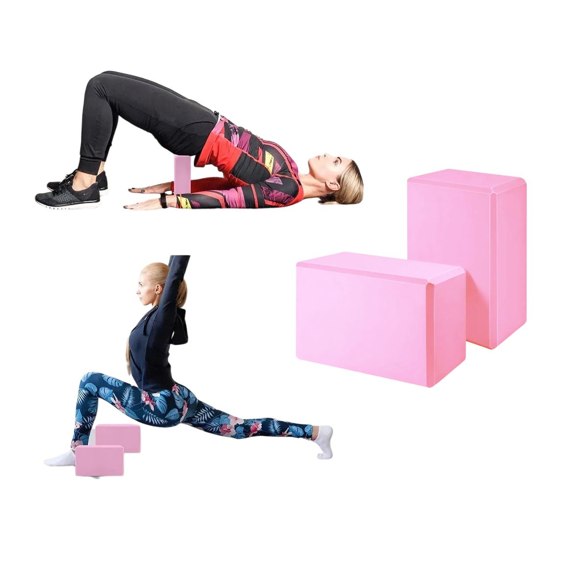 GENERICO - Ladrillo Yoga Bloque de Yoga fitness pilates 2 und, Rosa