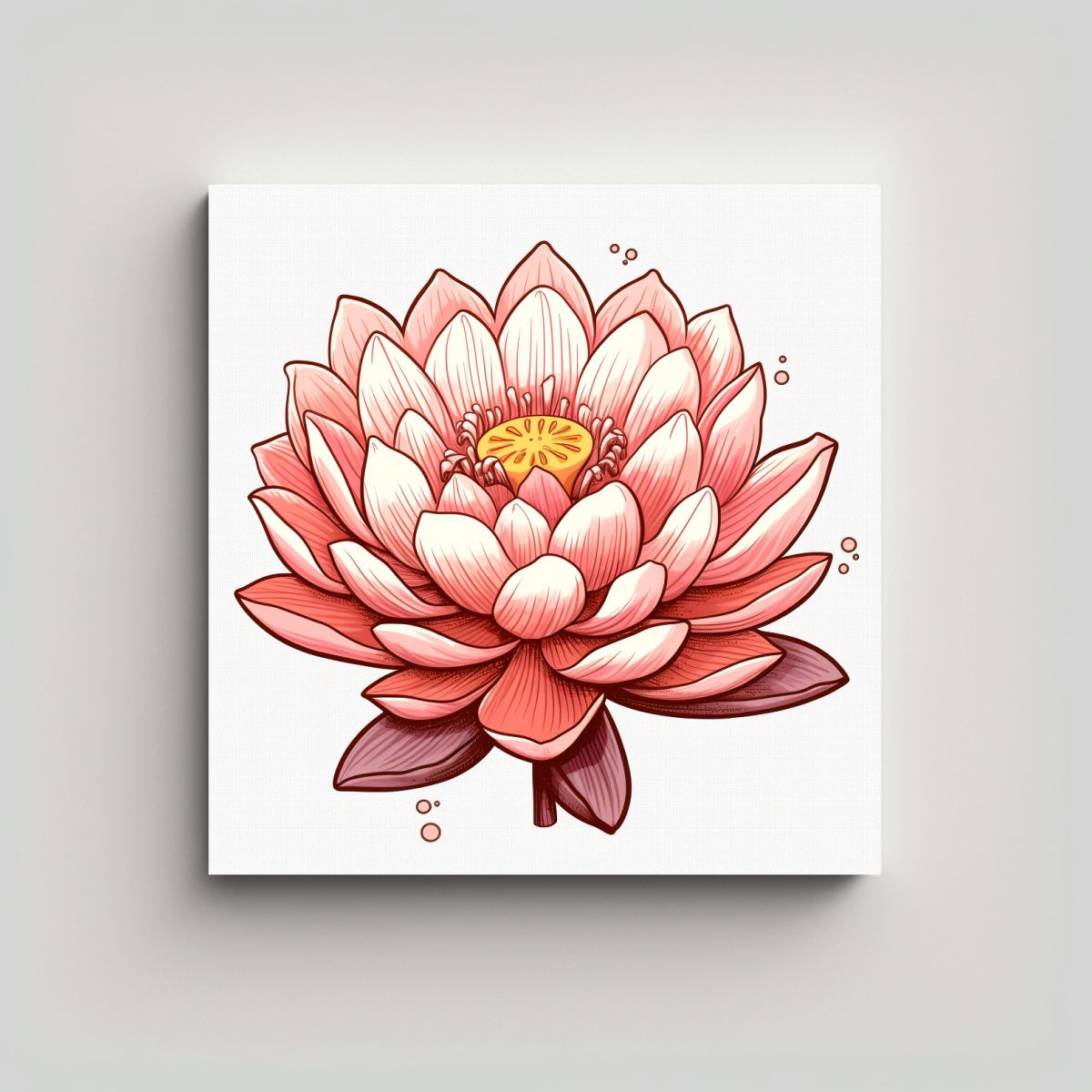 GENERICO - Lienzo Decorativo Calido Hogar Clipart Blanco Y 60x60 Cm