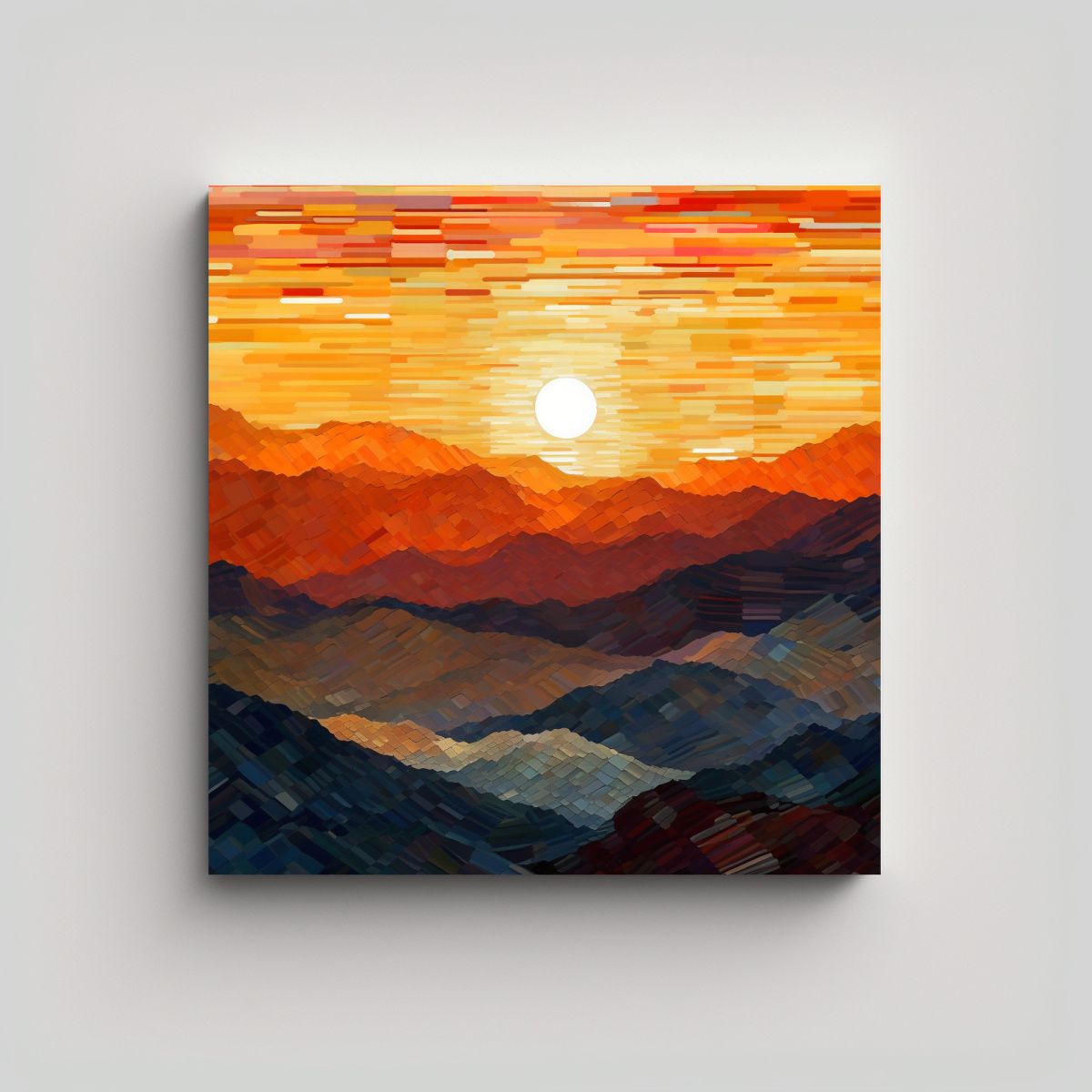 GENERICO - Amanecer Luminoso En Capas De Cordilleras 60x60 Cm.