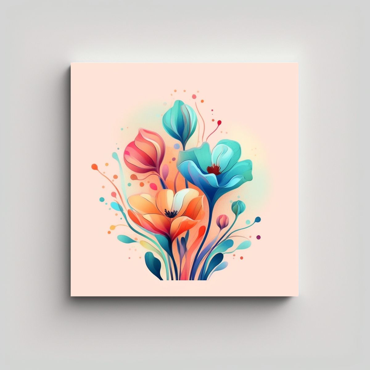 GENERICO - Fantasy Flores Lienzo De Abstracción 60x60 Cm