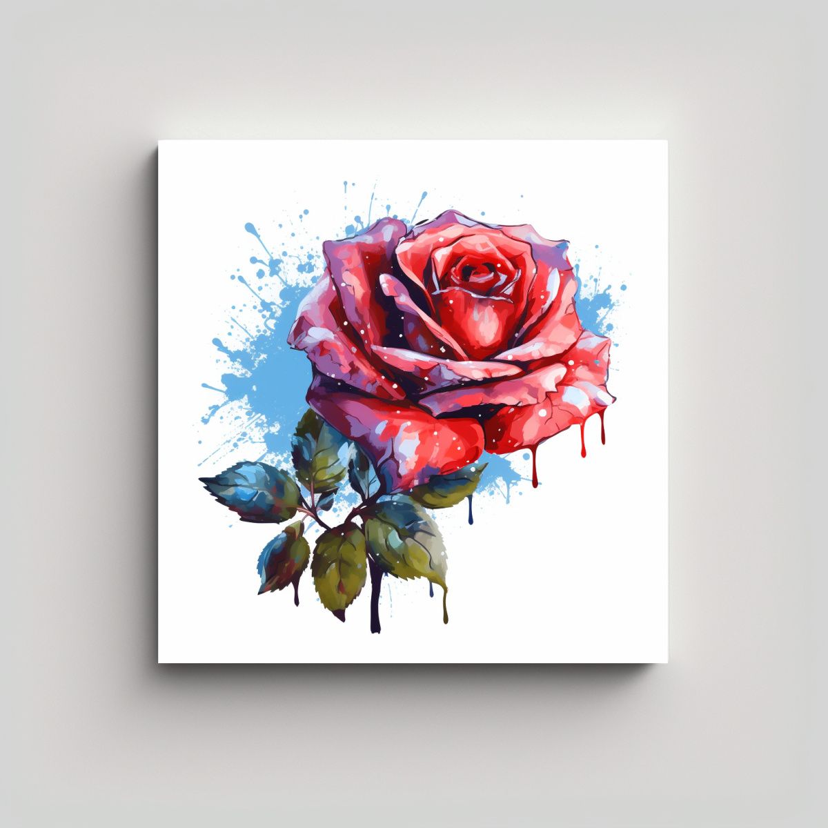 GENERICO - Fotografía De Rosa Hermosa En Acuarela Arte De 60x60 Cm