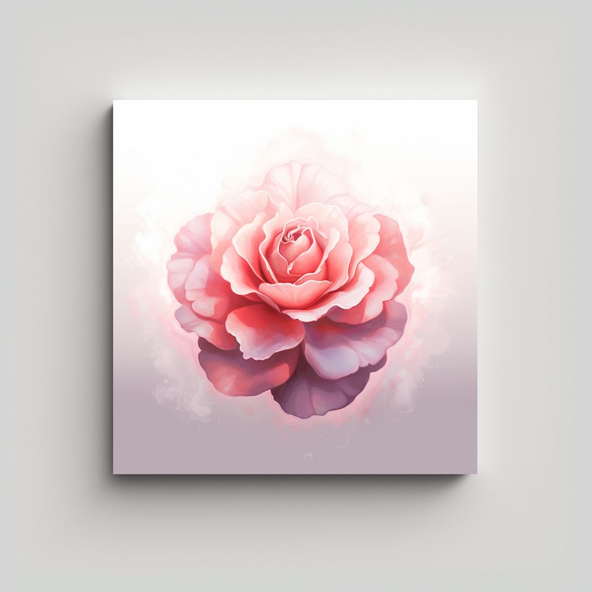 GENERICO - Cuadro Vanguardia Clásico Con Flor Rosa Estilo 60x60 Cm