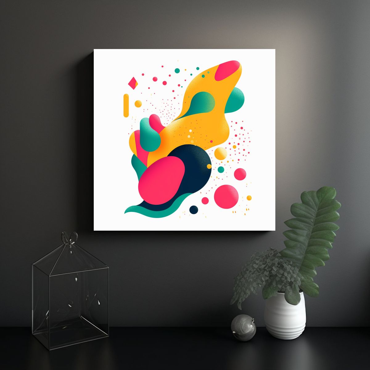 GENERICO - Pintura Abstracta Moderna Lienzo Colorido Con 60x60 Cm