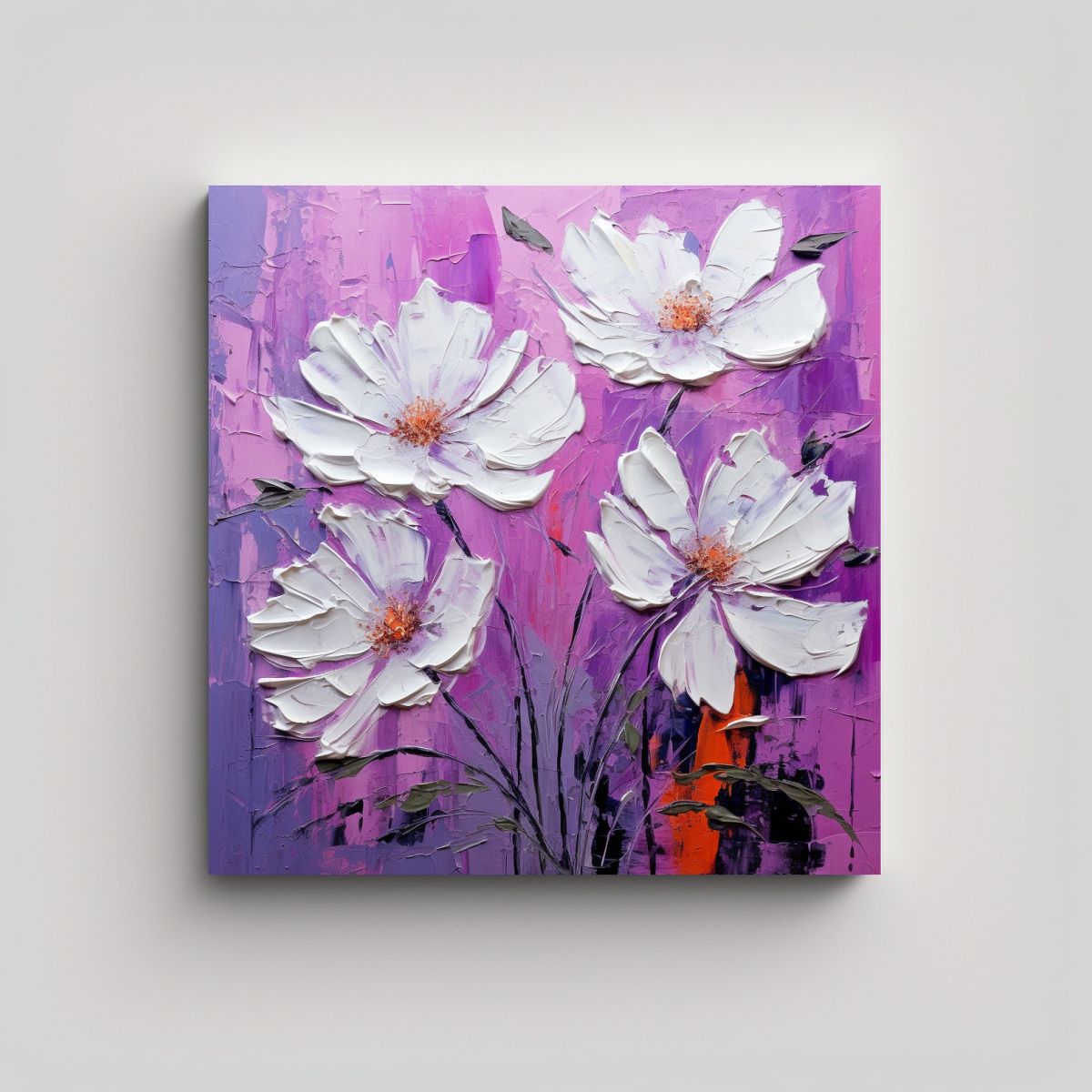 GENERICO - Cuadro Creativa Alta Resolución Pintura Floral 60x60 Cm