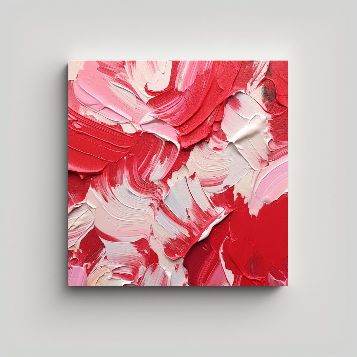 GENERICO - Obra Abstracta Roja Y Blanca Por Christina Morgan 60x60 Cm