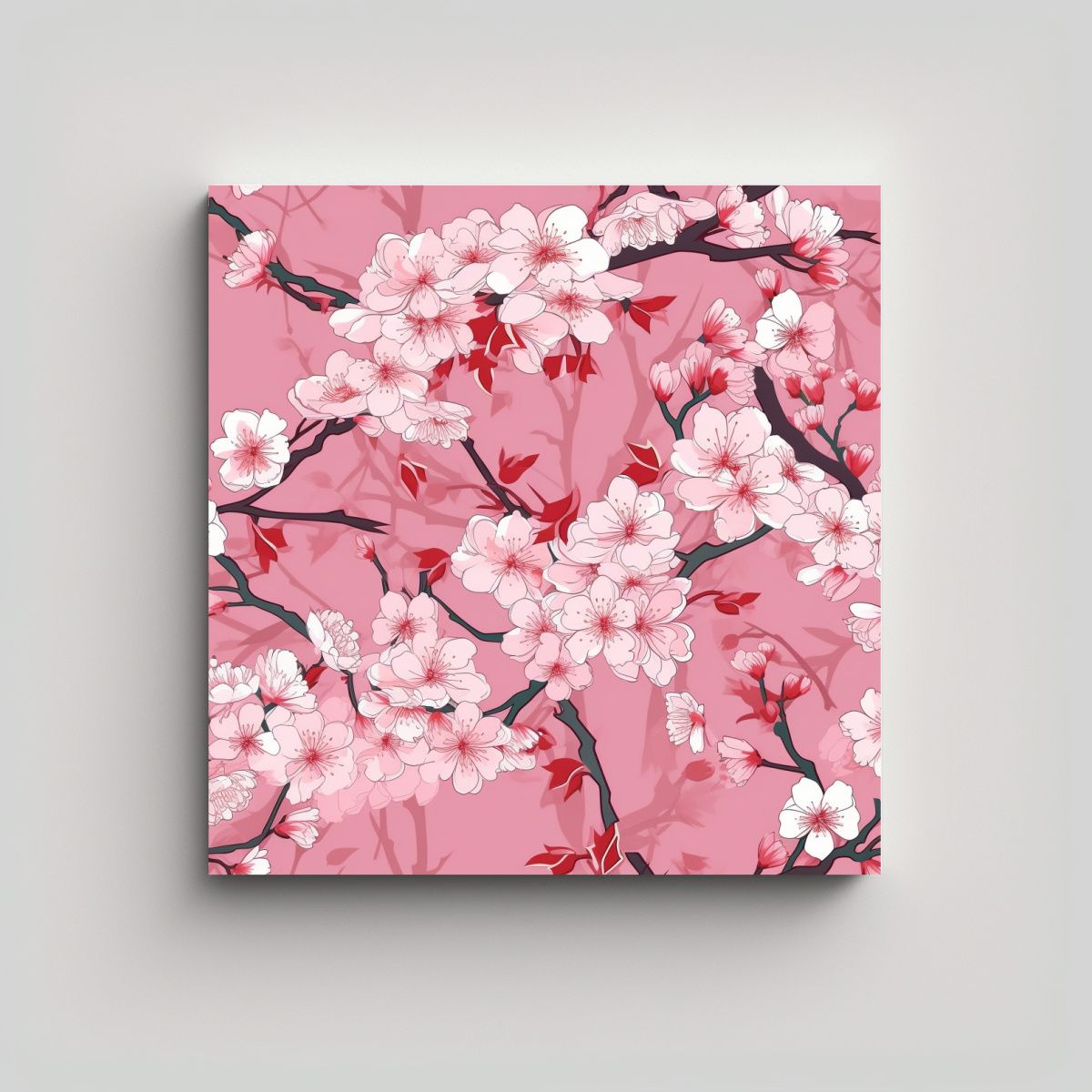 GENERICO - Ilustración Anime De Cerezos Japoneses Para 60x60 Cm