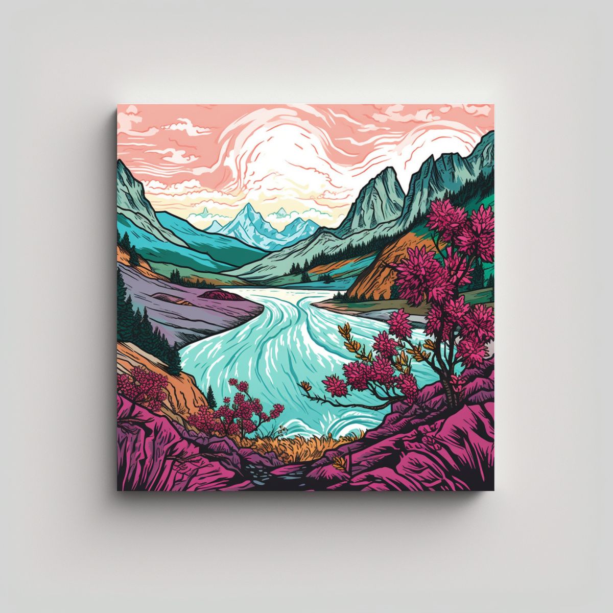 GENERICO - Pinturas Decorativas Originales De Finas Líneas 60x60 Cm