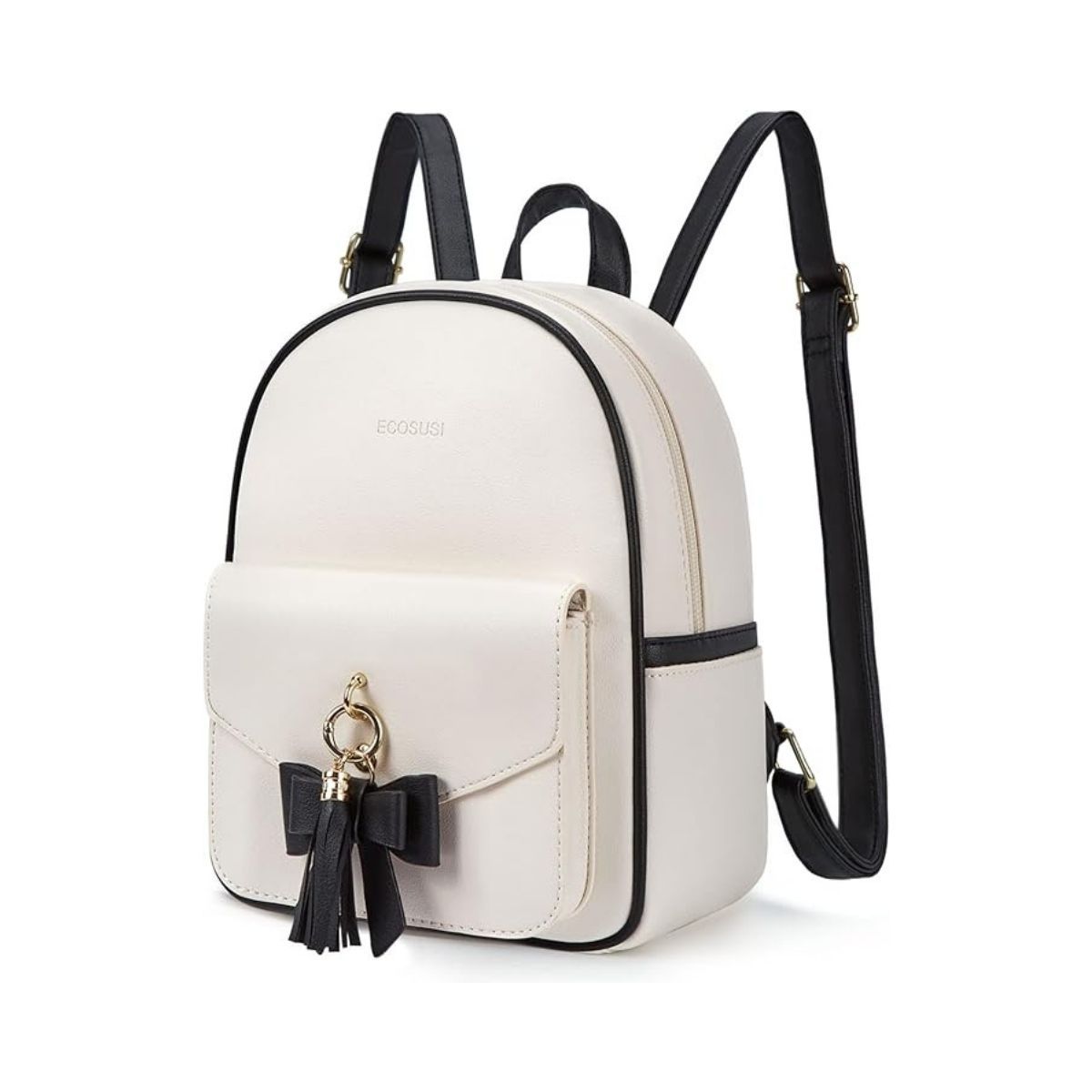 ECOSUSI - Ecosusi Mini Mochila con Lazo para iPad Mini - Blanco Negro