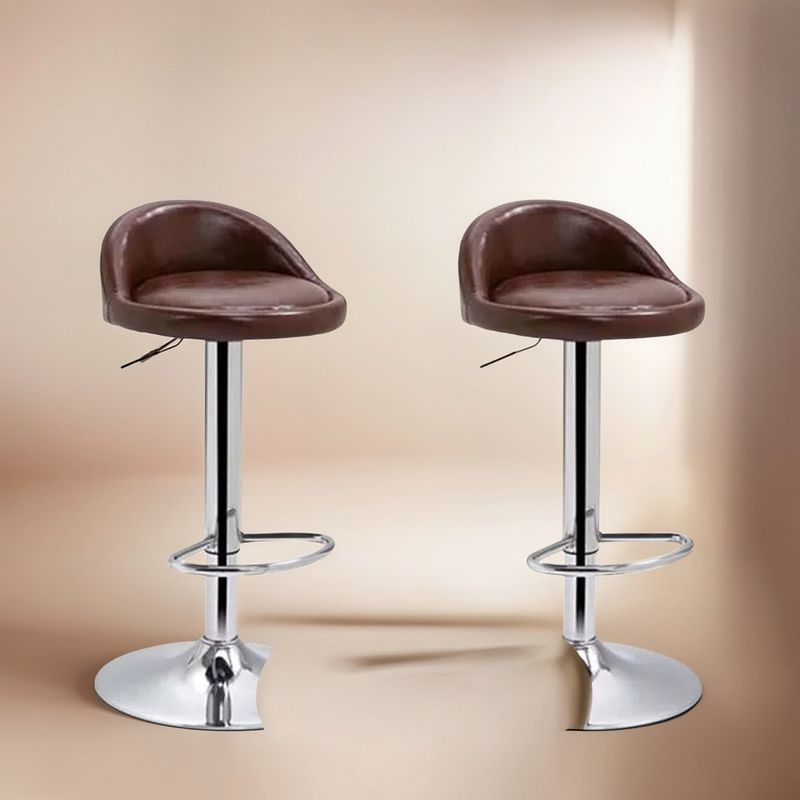 GENERICO - Pack 2 Silla Bar Altura Regulable Taburete Respaldo Negro