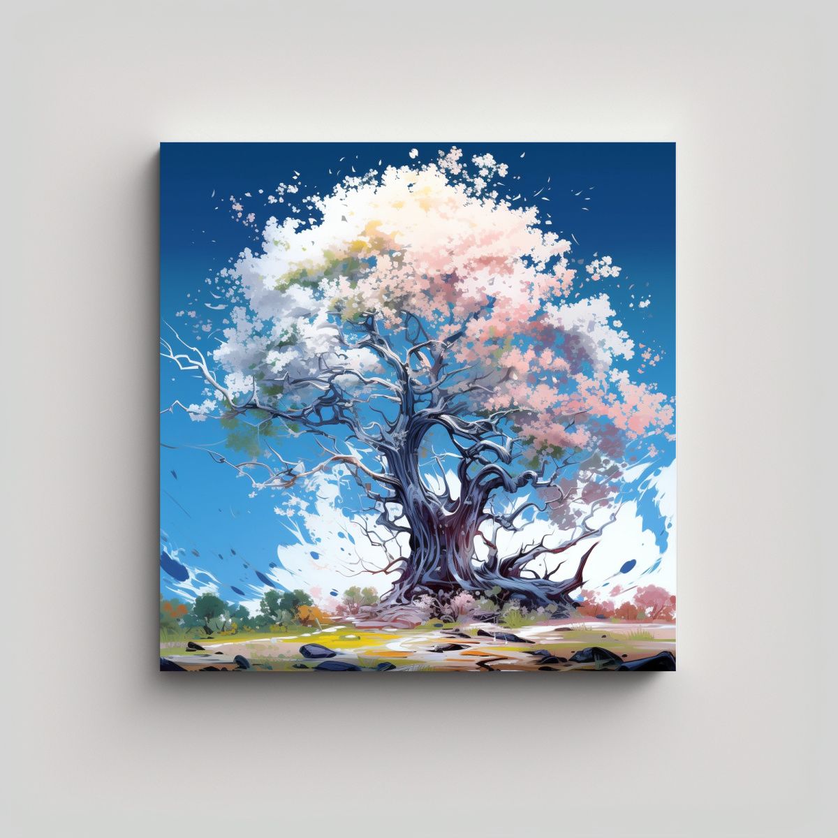 GENERICO - Pintura Decorativa Adorno De árbol De Roble En 60x60 Cm.