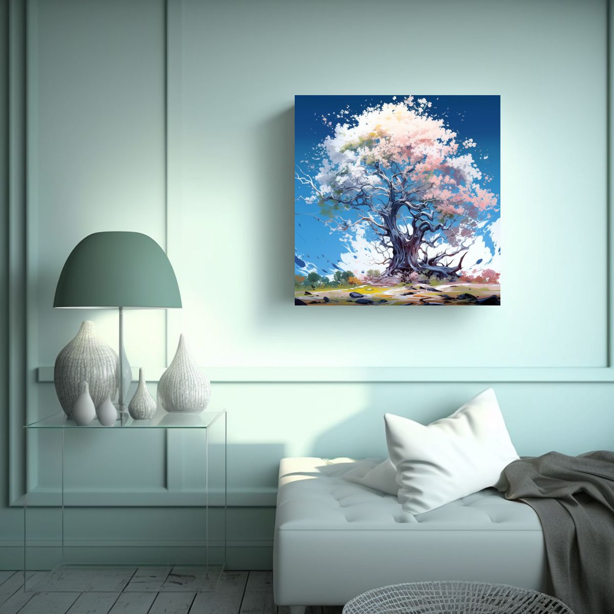 GENERICO - Pintura Decorativa Adorno De árbol De Roble En 60x60 Cm.