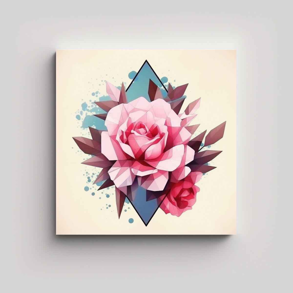 GENERICO - Armonía Cromática Tela En Bastidor De Peonías 60x60 Cm