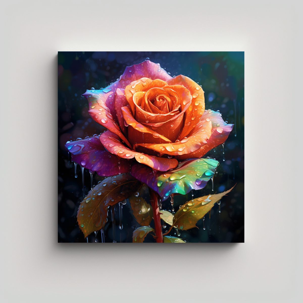 GENERICO - Composición Creativa Asombrosa Rosa Colorida En 60x60 Cm.
