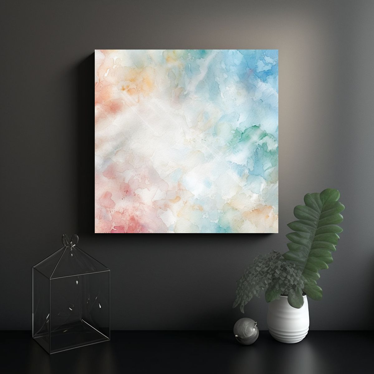 GENERICO - Fondo Floral Acuarela Con Textura Vista Superior 60x60 Cm