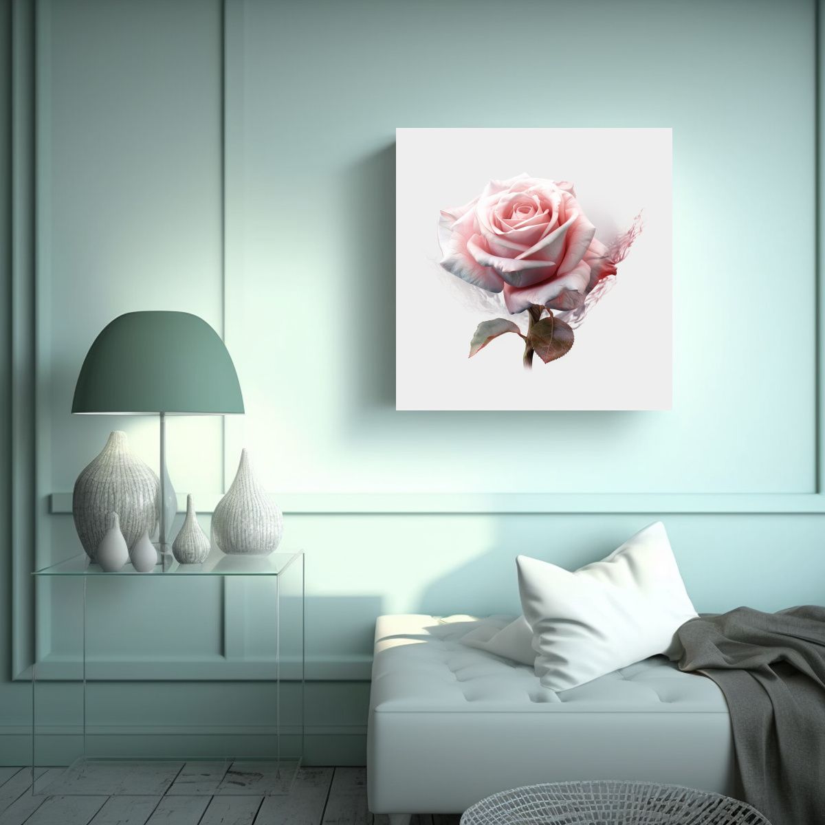 GENERICO - Ilustración Inspiradora De Rosa Por Musk En 60x60 Cm