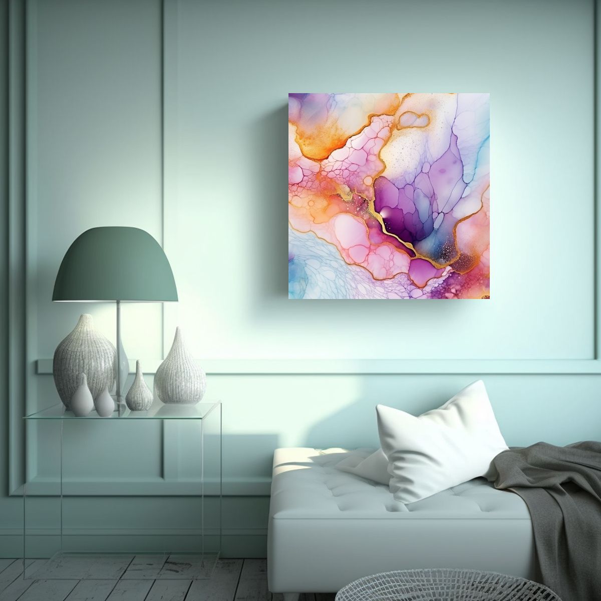 GENERICO - Pinturas Decorativas Abstractas De Alcohol Ink 60x60 Cm