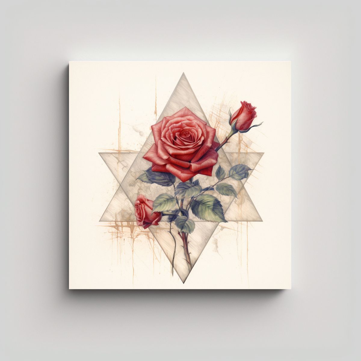 GENERICO - Cuadro Decorativo Abstracto Formación De Rosas 60x60 Cm