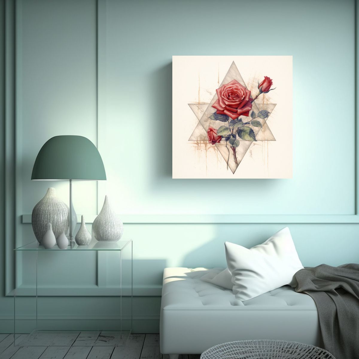 GENERICO - Cuadro Decorativo Abstracto Formación De Rosas 60x60 Cm