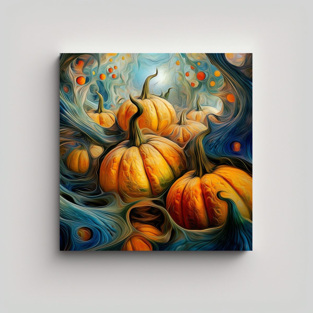 GENERICO - Cuadro Abstracción Festival Calabaza Brillante 60x60 Cm