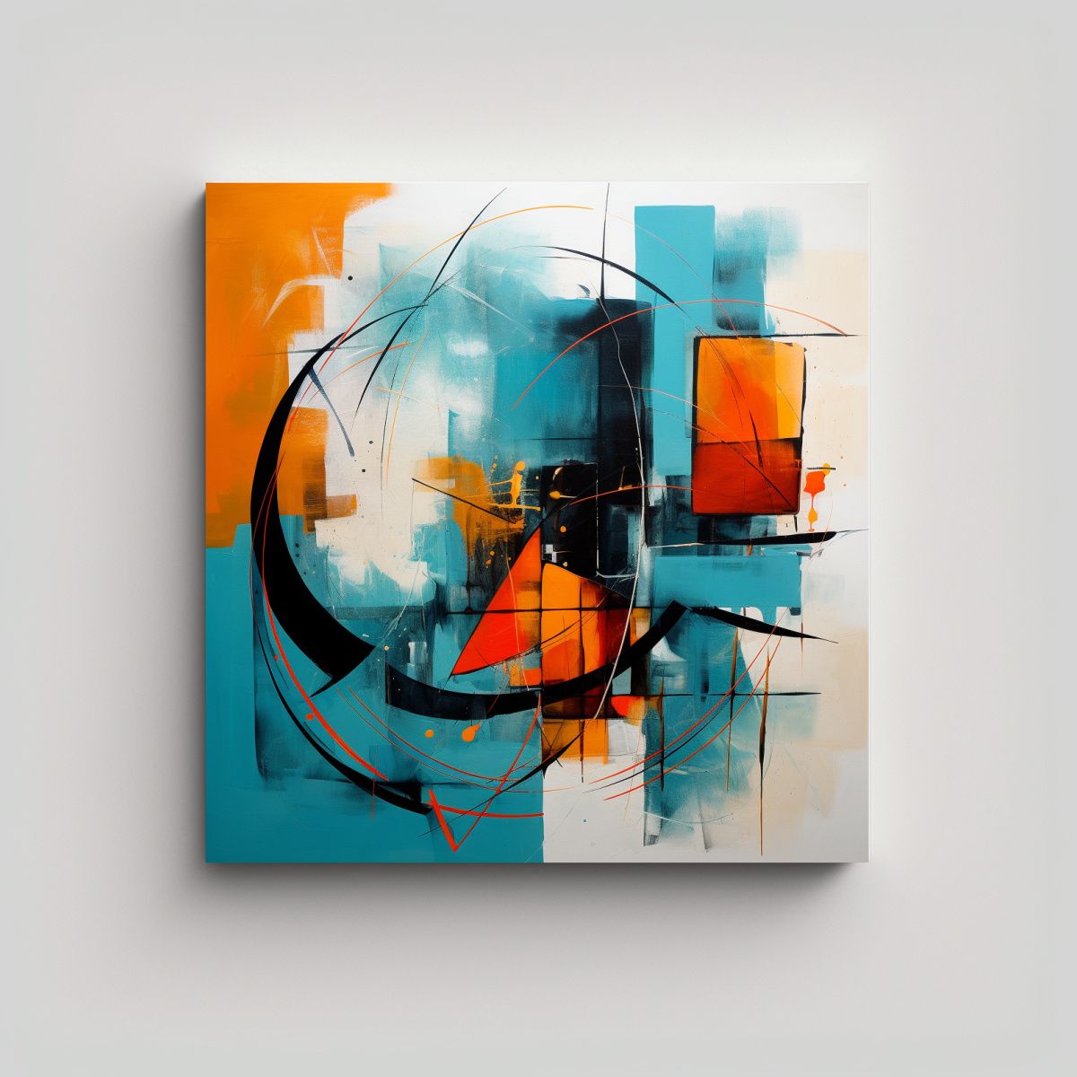 GENERICO - Cuadro Luminoso Abstracto Decoración En Tonos 60x60 Cm