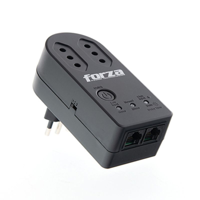 FORZA - Forza Protector de Voltaje 2 Tomas Black 1500W Giratorio 220V