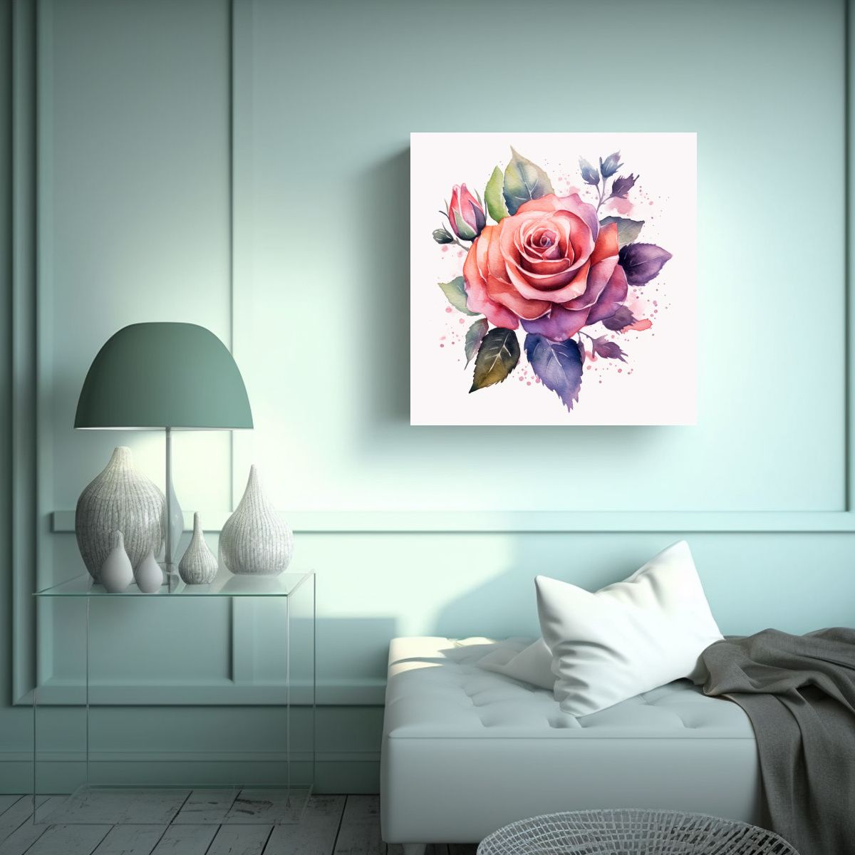 GENERICO - Diseño Innovador De Cuadro Decorativo Con Rosa 60x60 Cm.