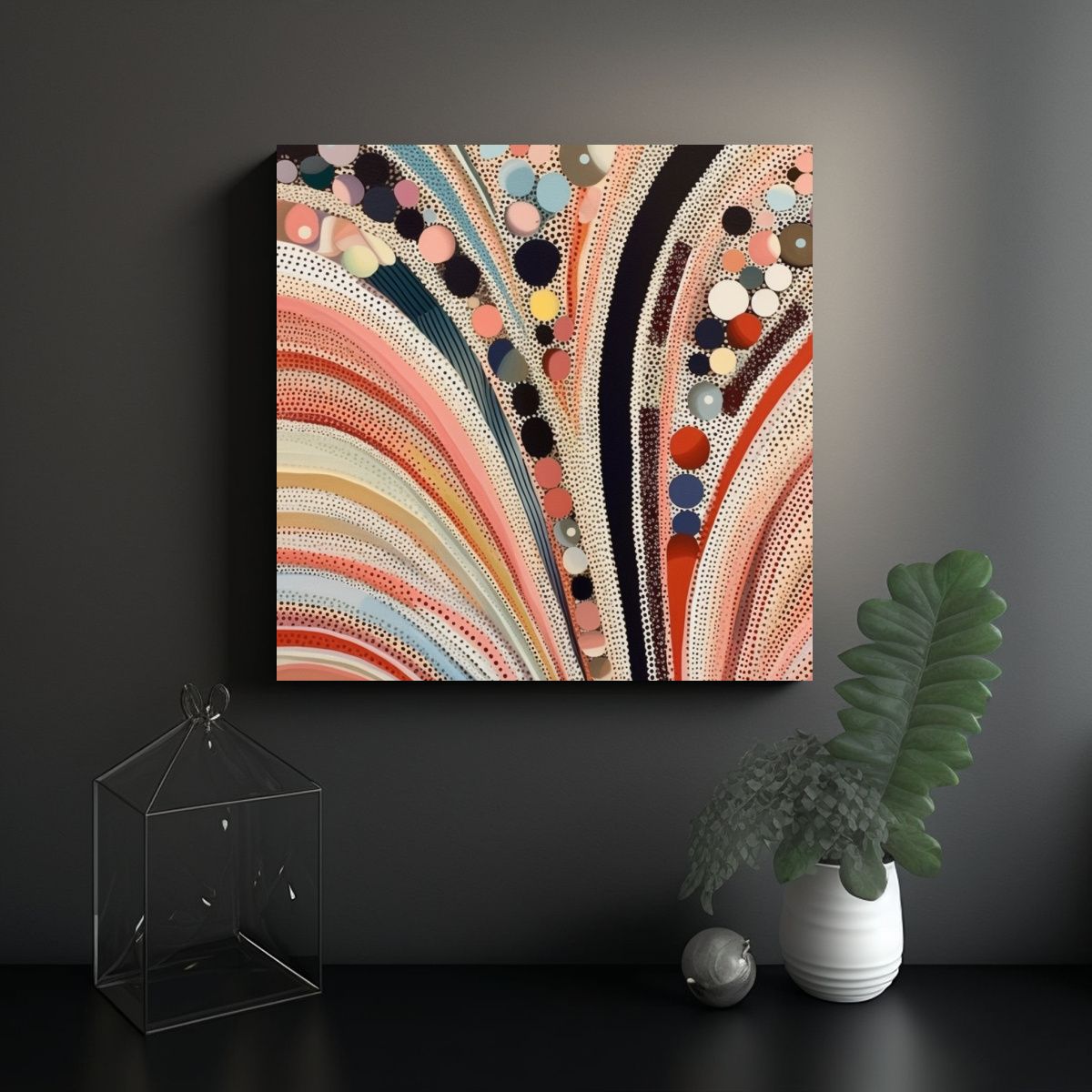 GENERICO - Cuadro Vanguardia Minimalista Abstracto Formas De 60x60 Cm