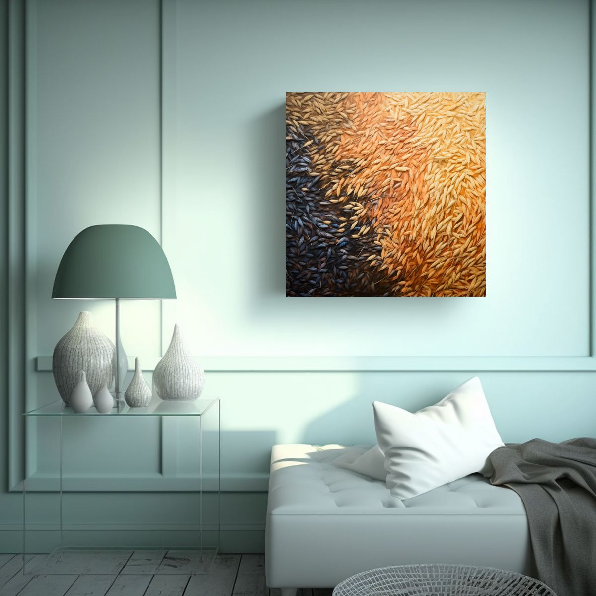 GENERICO - Pintura Abstracta De Arroz Estilo óleo Alta 60x60 Cm