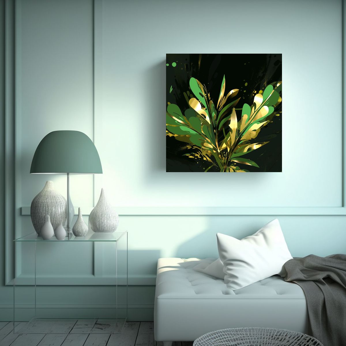 GENERICO - Diseño Creativo En Colores Verde Y Dorado Con 60x60 Cm