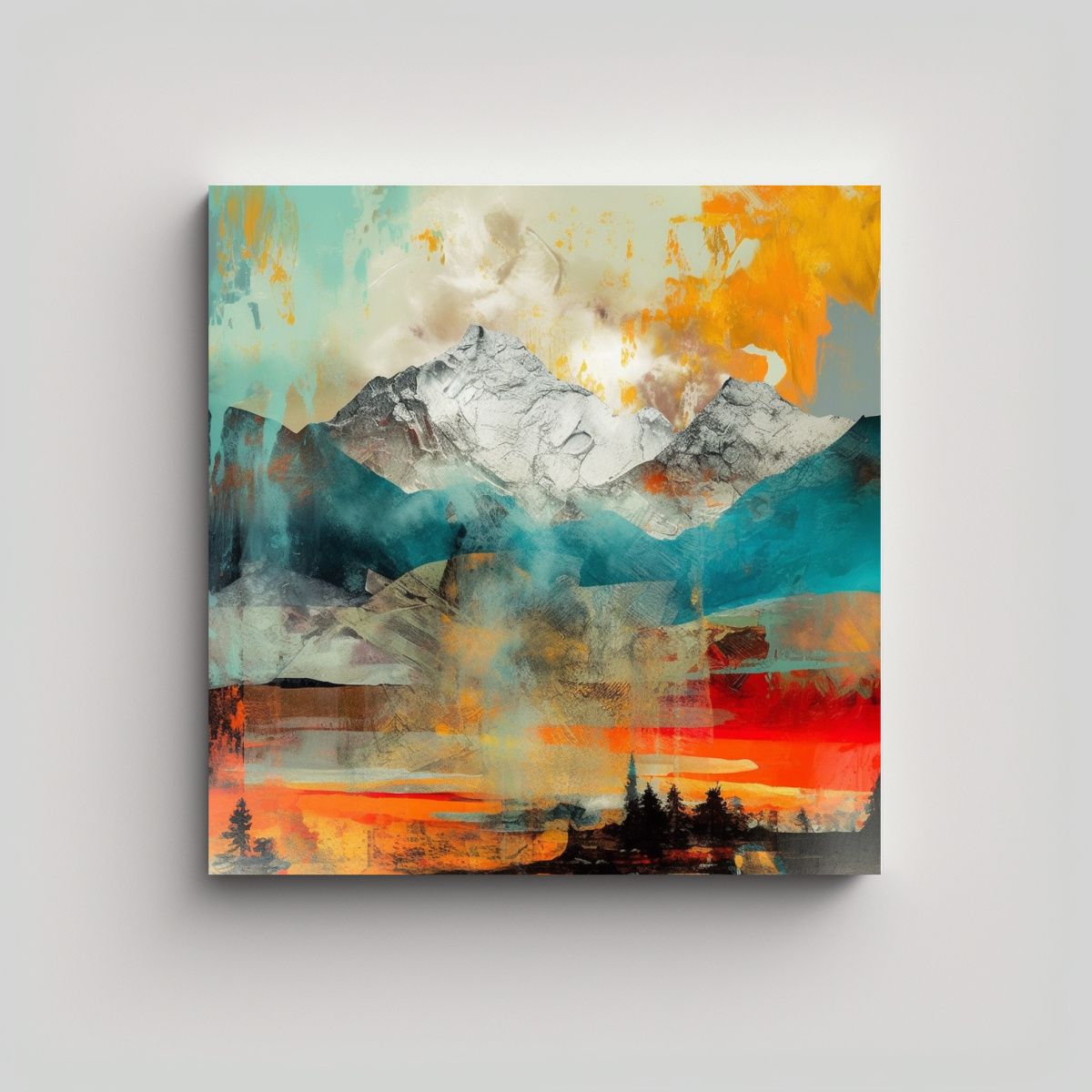 GENERICO - Cuadro Patron Intenso Con Detalle Profesional 60x60 Cm.