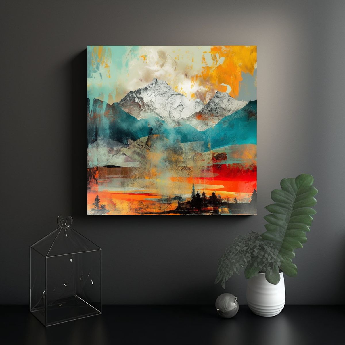 GENERICO - Cuadro Patron Intenso Con Detalle Profesional 60x60 Cm.