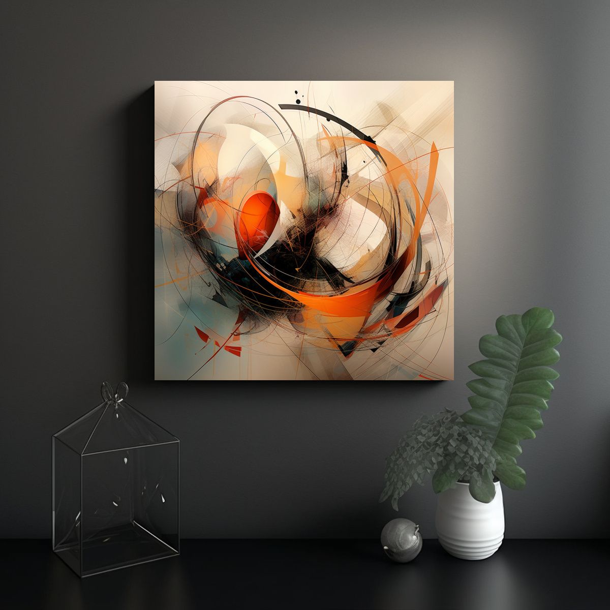 GENERICO - Cuadro Luminoso De Composición Abstracta En Arte 60x60 Cm