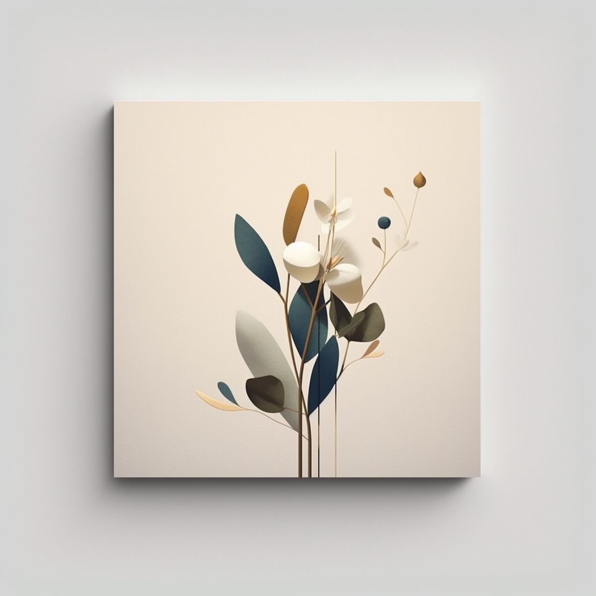 GENERICO - Arte Minimalista Botánico En Lienzo De Tela Con 60x60 Cm