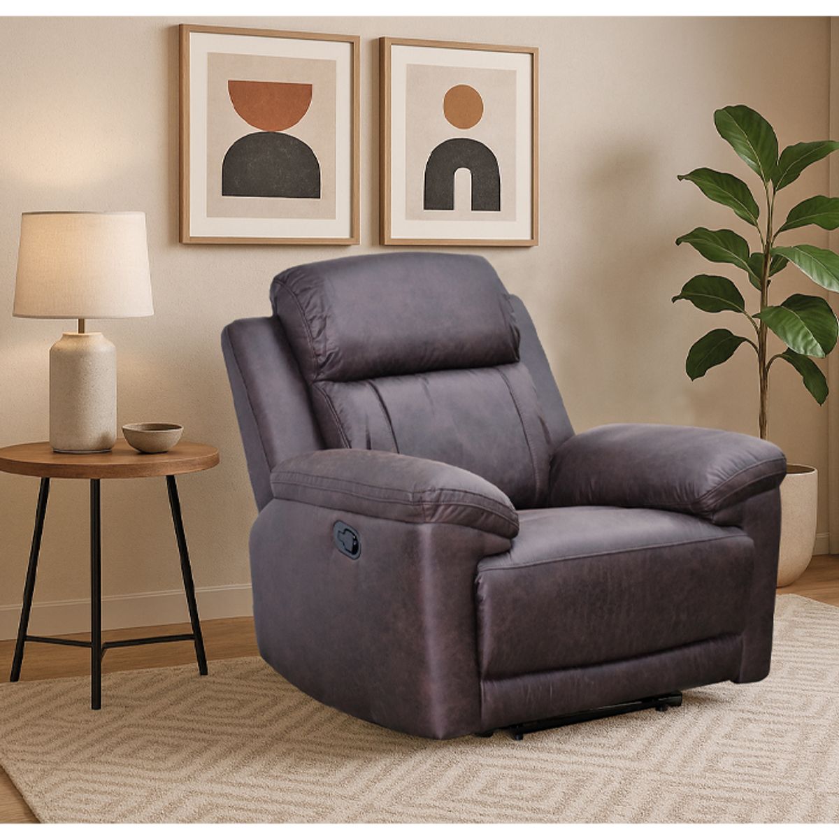 MSA MUEBLES SANTA ANA - Bergere Reclinable Fiorera Manual Café