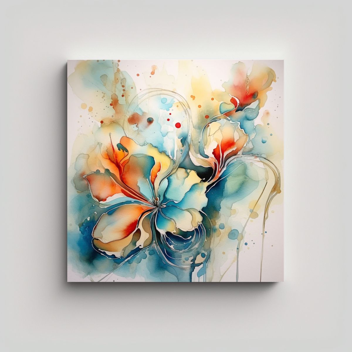 GENERICO - Composición De Armonía Floral Abstracta En 60x60 Cm