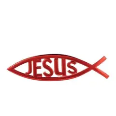 GENERICO - Pegatina 3D Pez Jesús para Coche y Decoración Interior