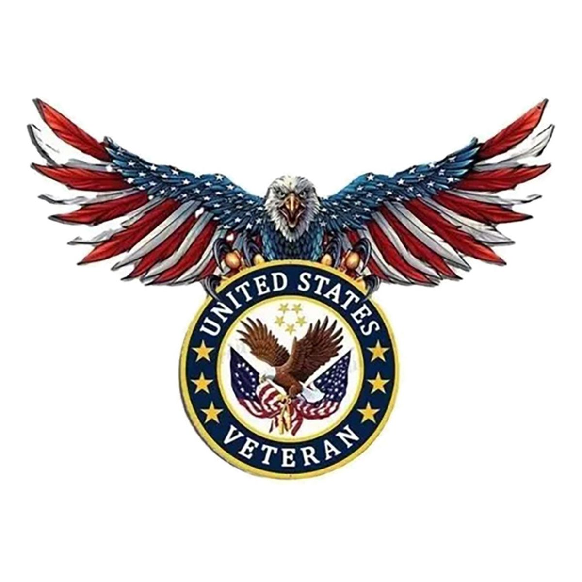 GENERICO - Adorno Colgante Metálico Patriótico 40 Cm Acero Inoxidable