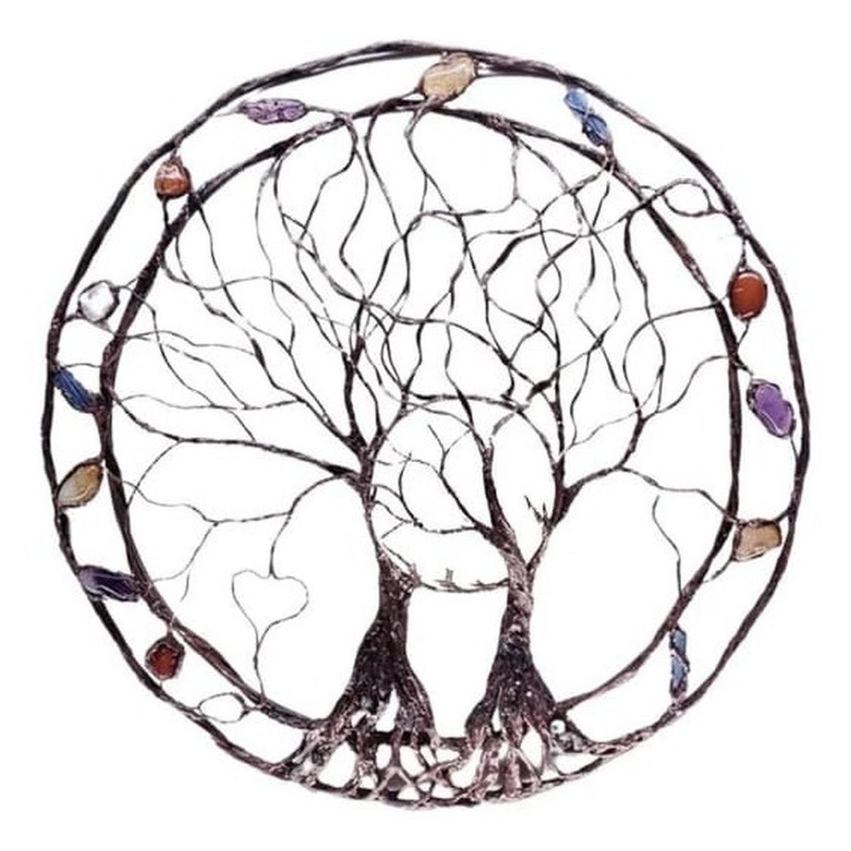 GENERICO - Adorno Colgante Metálico Árbol Vida 33 cm Decoración Pared