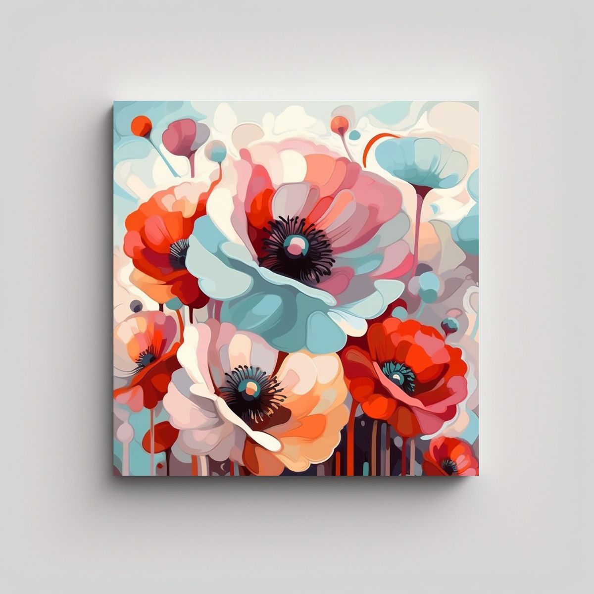 GENERICO - Arte Poppy DecoCuadros Lienzo De Impresión 60x60 Cm