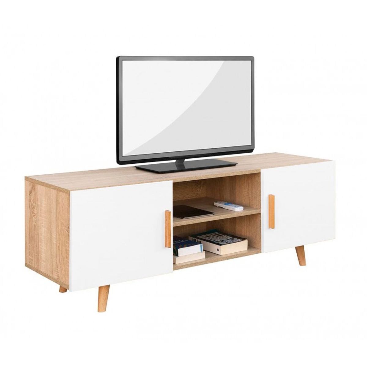 GENERICO - Rack tv Italo moderno estilo nordico 2 puertas 50"
