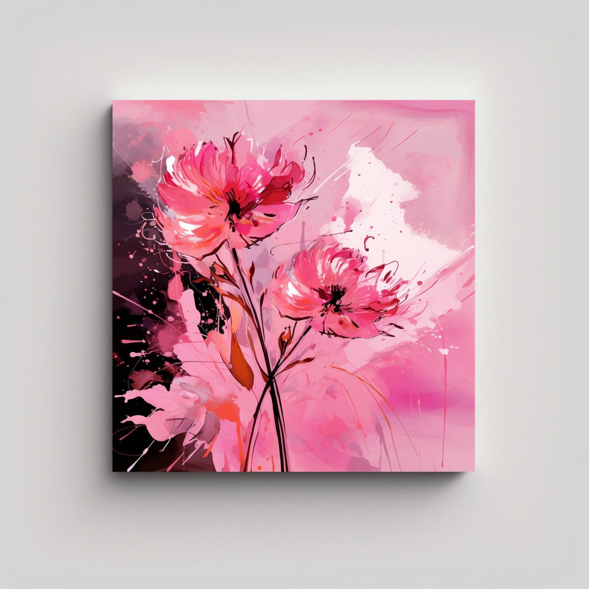 GENERICO - Tela Acuarela En Bastidor Atmosfera Neonoir Neo 60x60 Cm.