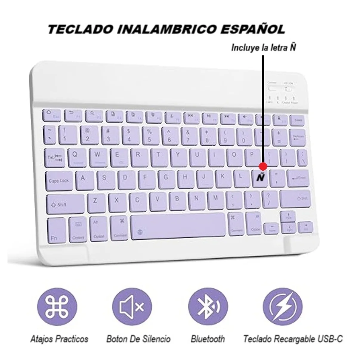 GENERICO - Funda con Teclado para Samsung Galaxy Tab S10 FE / S9 FE 10.9 / S9 11