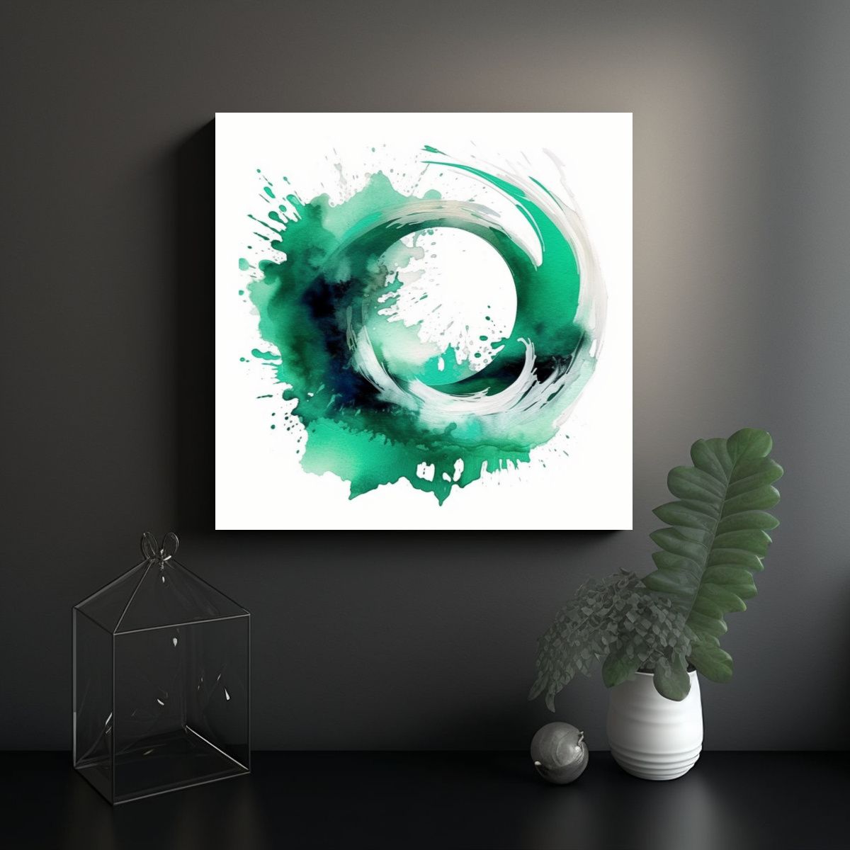 GENERICO - Cuadros Decorativos Redondos En Blanco Y 60x60 Cm