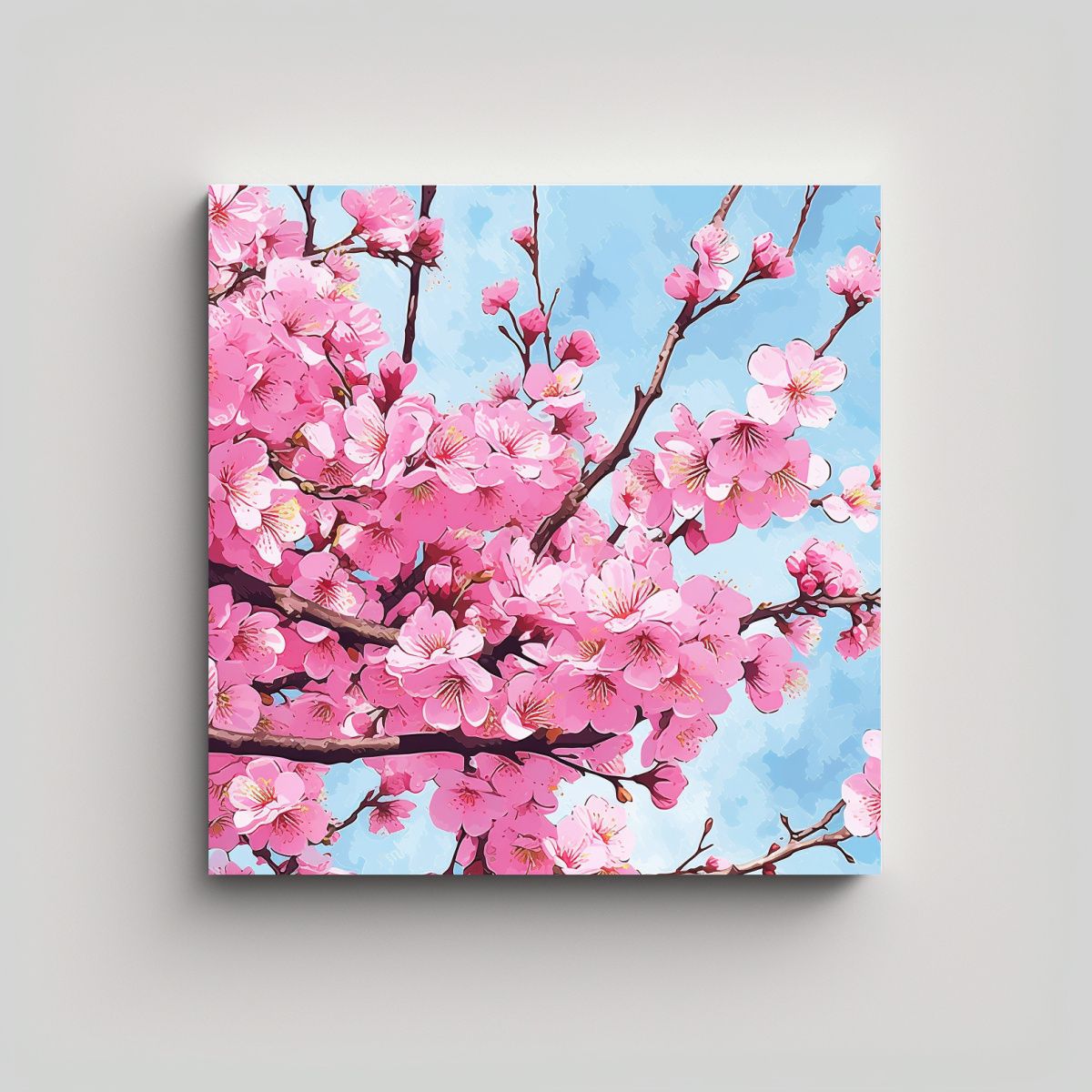 GENERICO - Ilustración Armonía Cromática En Canva Flores 60x60 Cm