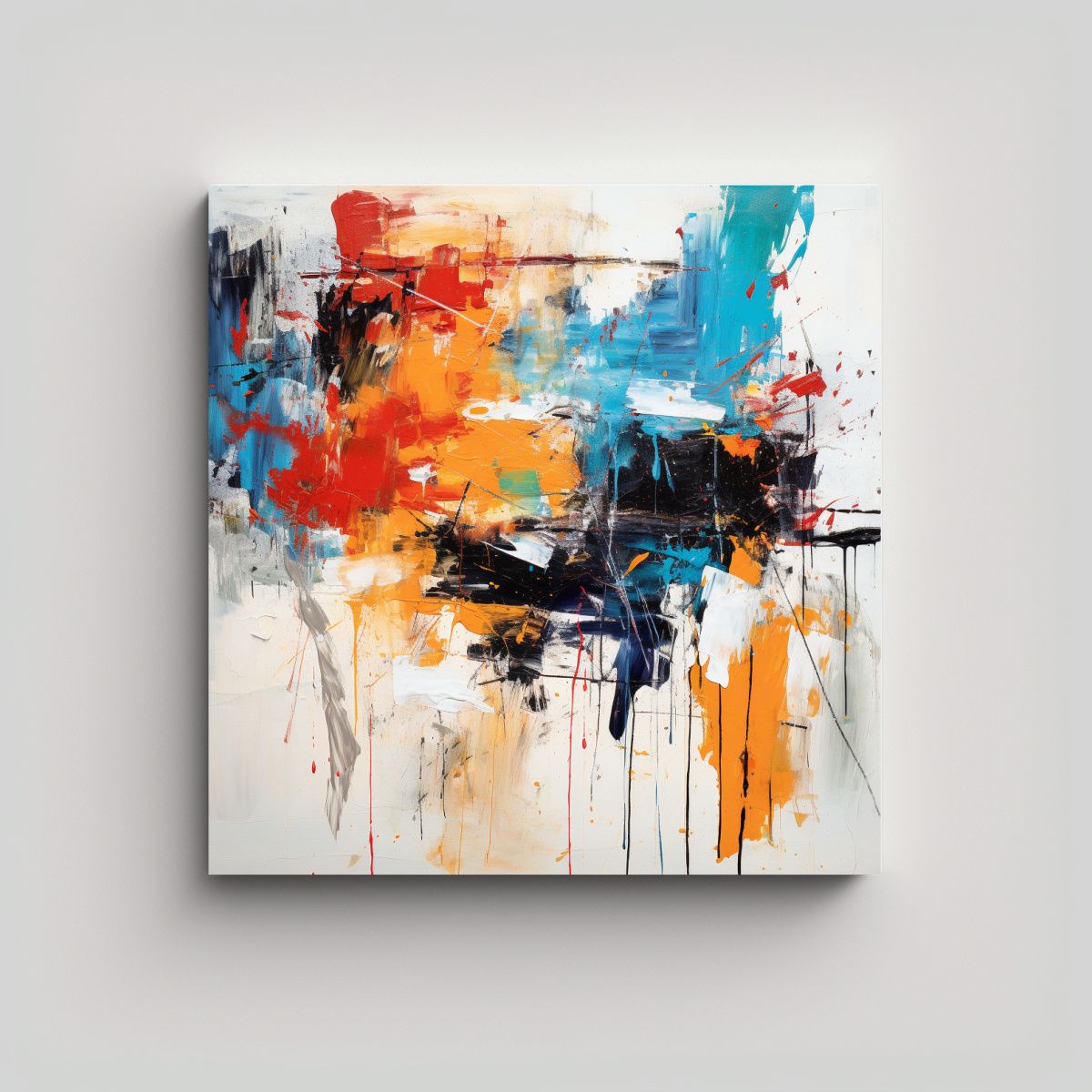 GENERICO - Pintura Abstracta Simbolizando Modernidad Y Finas 60x60 Cm.