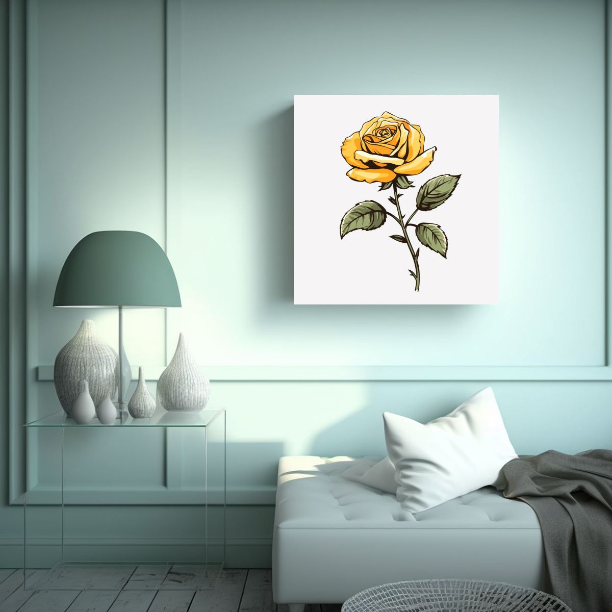 GENERICO - Arte De Pared Minimalista Armonía En Amarillo 60x60 Cm