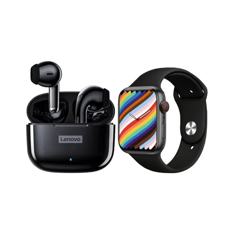 LENOVO - Audífonos Lenovo LP40 Pro Negro Openbox+ Kit Smartwatch T900 Pro Max Openbox
